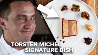 Signature Dish of TORSTEN MICHEL: Alsace pigeon and grilled duck liver | Schwarzwaldstube