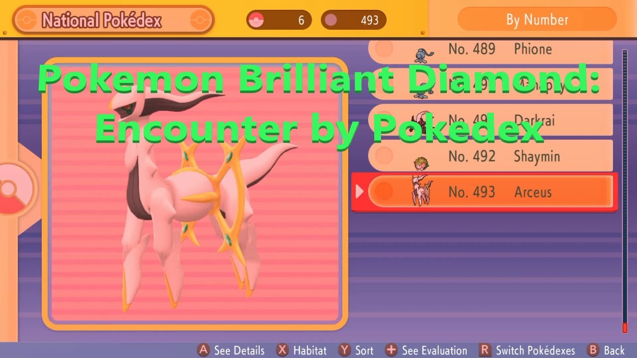 Pokemon Brilliant Diamond: Encounter by Pokdex - YouTube