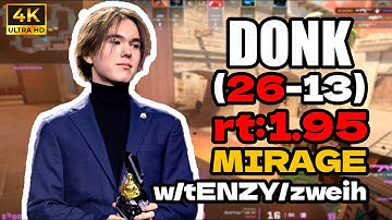 donk (26-13) rt:1.95 w/tENZY/zweih +VOICE COMMS (mirage)l EU FACEIT RANKED l #cs2 #pov