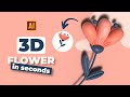 HOW TO DRAW 3D FLOWER IN ADOBE ILLUSTRATOR.