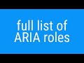 Full list of ARIA roles | JSer - learning accessibility