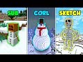 SUB vs CORL vs SKETCH - SNOWMAN in Minecraft! (The Pals)