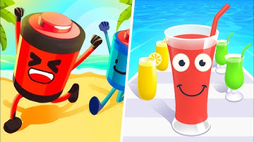 Battery Run & Juice Run - All Level Gameplay Walkthrough - New Hyper Causal Game Android iOS APK Fun