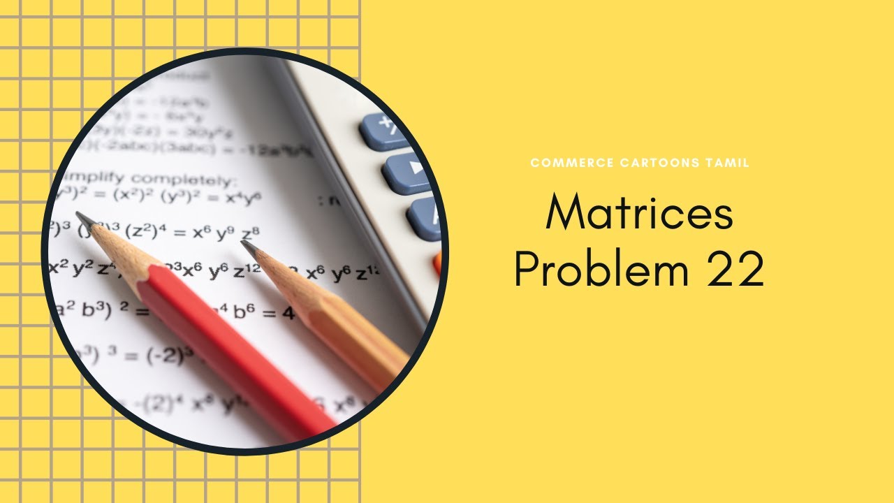 Solving Matrices- Section B Problem 22 explained|Commerce Cartoons Tami ...