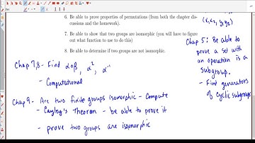 Abstract Algebra Review for Test 1