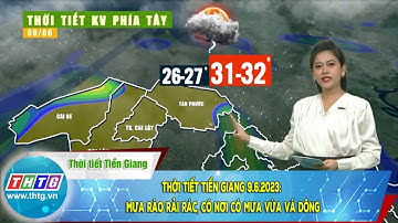 Thời tiết Tiền Giang 9.6.2023: mưa rào rải rác, có nơi có mưa vừa và dông