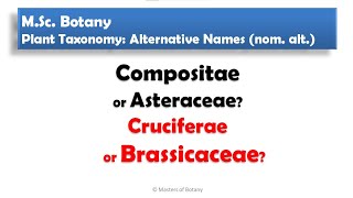 Conserved Family Names | Plant Taxonomy | M.Sc Botany | NEET