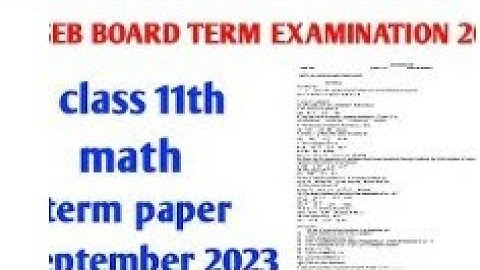 #pseb board class 11th math term  exam paper September 2023