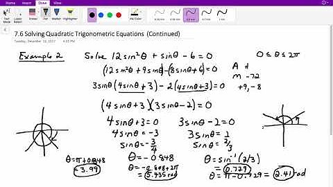 7.6 Solving Quadratic Trig Functions