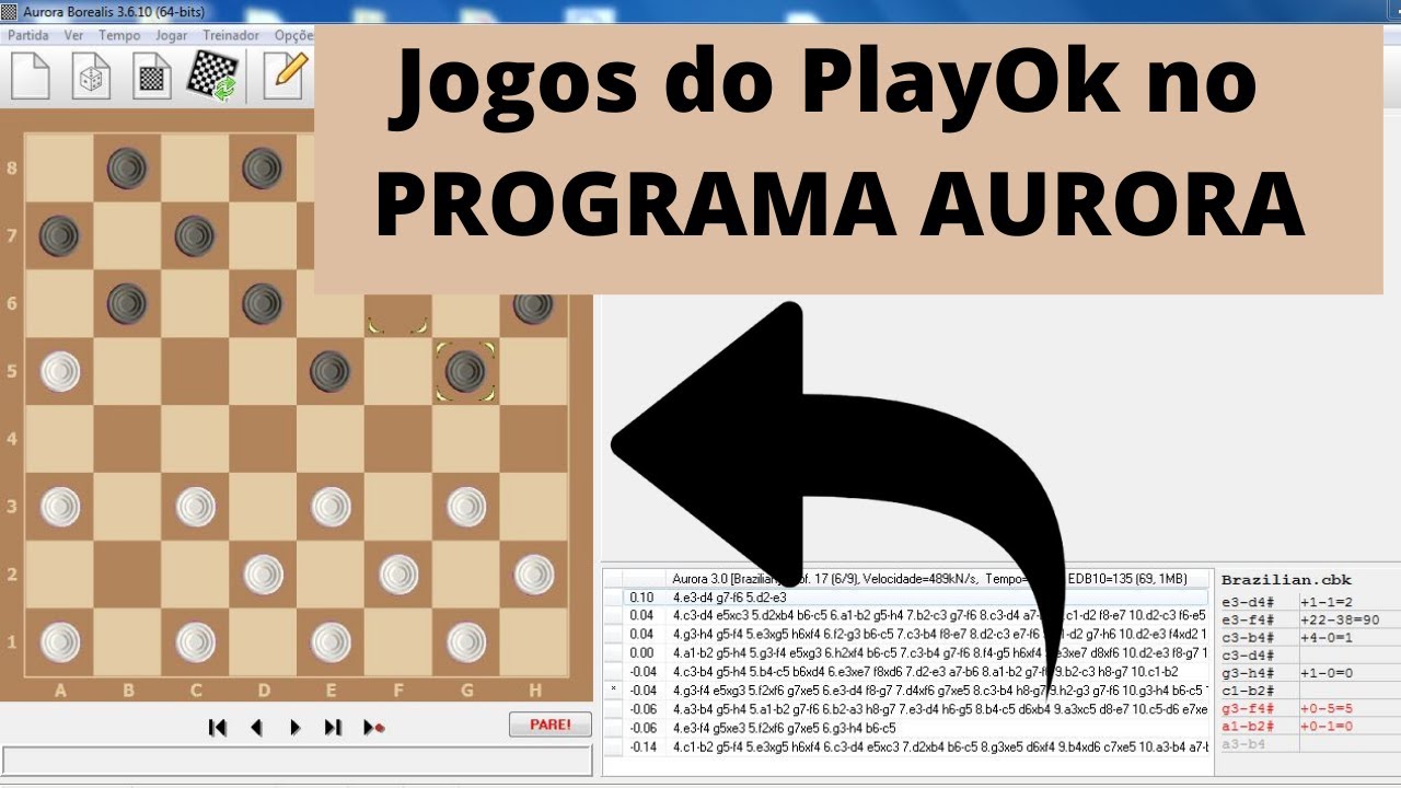 Jogo de Damas: Importar Jogos do PlayOk Para o Programa Aurora de Maneira  Dinâmica 