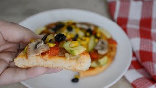 بيتزا نباتيه بدون جبنه ( بيتزا خضار ) / ( Vegan pizza without cheese ( Veggie Pizza Recipe