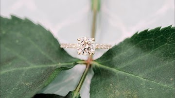 1.75ct Round Classic Four Prong Pavé Lab Diamond Engagement Ring in 14k Yellow Gold | Ada Diamonds
