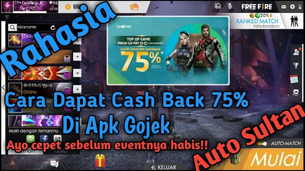 Cara Dapetin Cashback 75 Gojek Atau Gopay Top Up Diamod