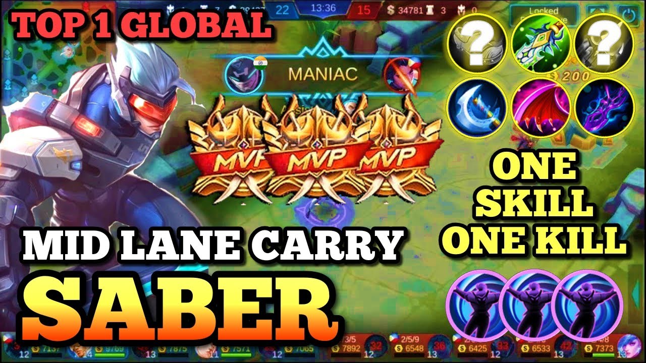 SABER BEST BUILD SABER BEST BUILD 2020 SABER TOP 1 GLOBAL GAMEPLAY