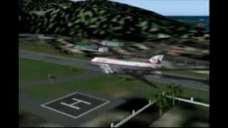 FS2004 - 747 @ St. Barthelemy Landing + Take Off