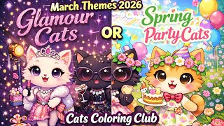 Cats Coloring Club | March Theme | Adult Coloring Group