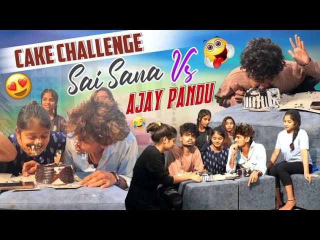 Cake challenge 👉Sai v/s anju 🎂Sana pandu Ella thinaro chudhadi frd🤣@gullyporis3121 class=