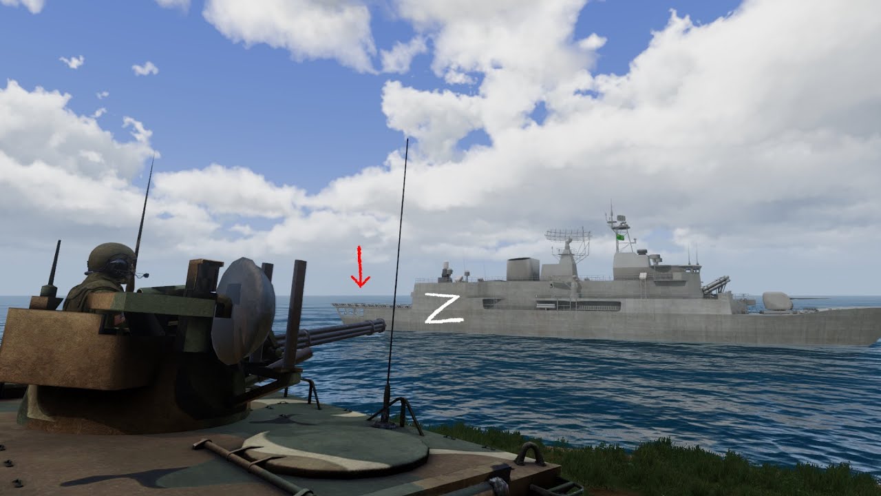 Фатальная ошибка! Российский военный корабль обстрелян военным объектом у берегов Крыма - ARMA 3