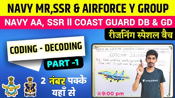 Coding decoding questions,navy ssr/mr reasoning,airforce y group reasoning,coast guard reasoning