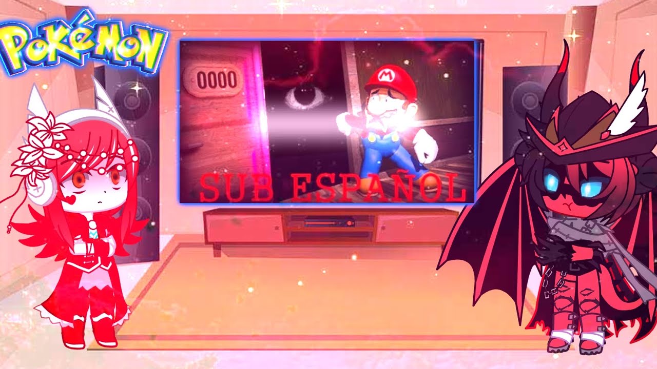 ( SMG4 reaction ) Pokemones reaccionan a Mario plays Roblox Doors ( Remake )