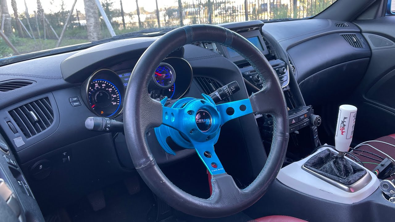 Genesis coupe quick release steering wheel with working horn and no airbag light tutorial YouTube