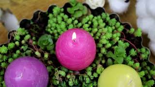 Свечи на Пасху в виде крашеных яиц своими руками / Идея Пасхального декора
