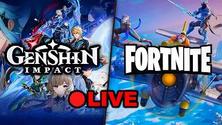 Genshin Impact Dailies, Events, &amp; World Quests! - Fortnite W/@PougleHall Later! | LIVE