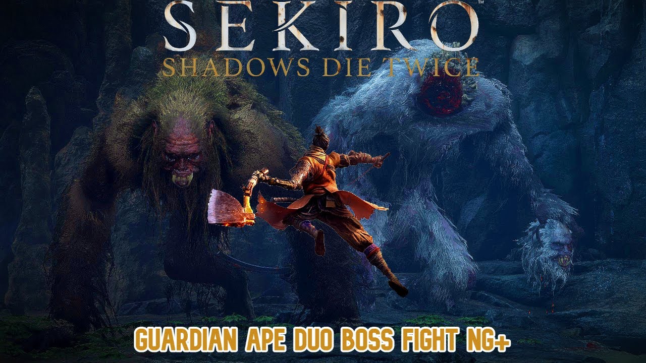 Sekiro Shadows Die Twice - Guardian Ape Duo Boss Fight NG+ - YouTube