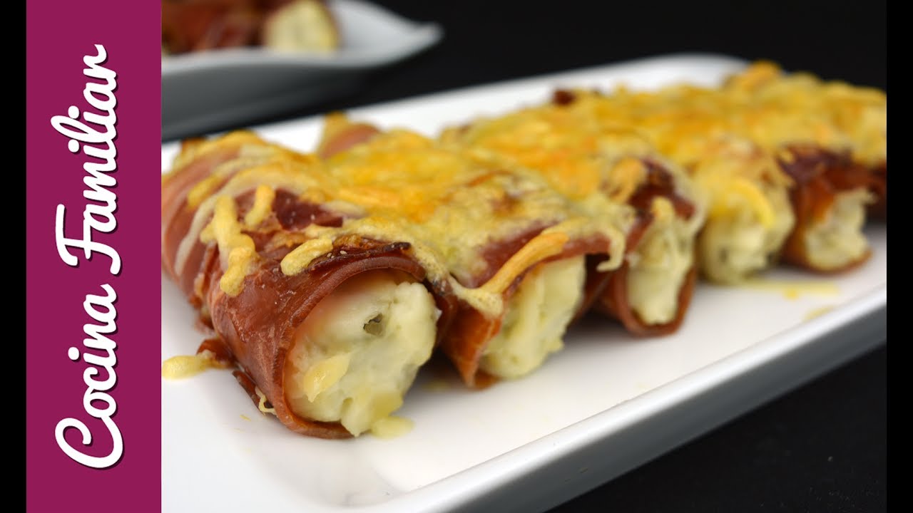 Canelones de jamón con crema de setas | Recetas de Javier Romero