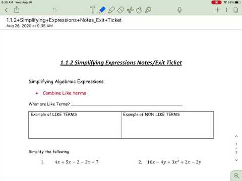1.1.2 Simplifying Expressions - YouTube