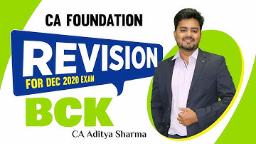L2 BCK Revision CH1  BY CA Aditya Sharma