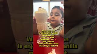 When your son is enjoying his vanilla milkshake but calls it a “nilla” milkshake… 😂🥤❤️