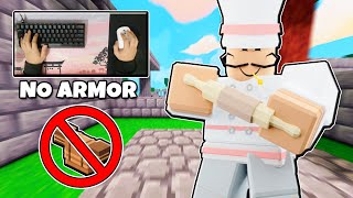 Playing Baker Kit With No Armor Until I Lose (Roblox Bedwars)