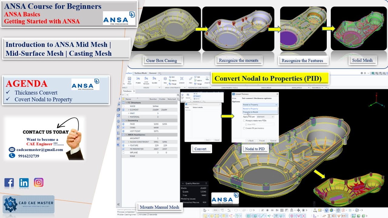 0.1.3.2 | Introduction to ANSA Mid Mesh/Middle Mesh for Casting ...