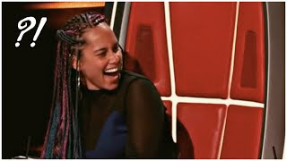 alicia keys being funny and cute (during the voice)