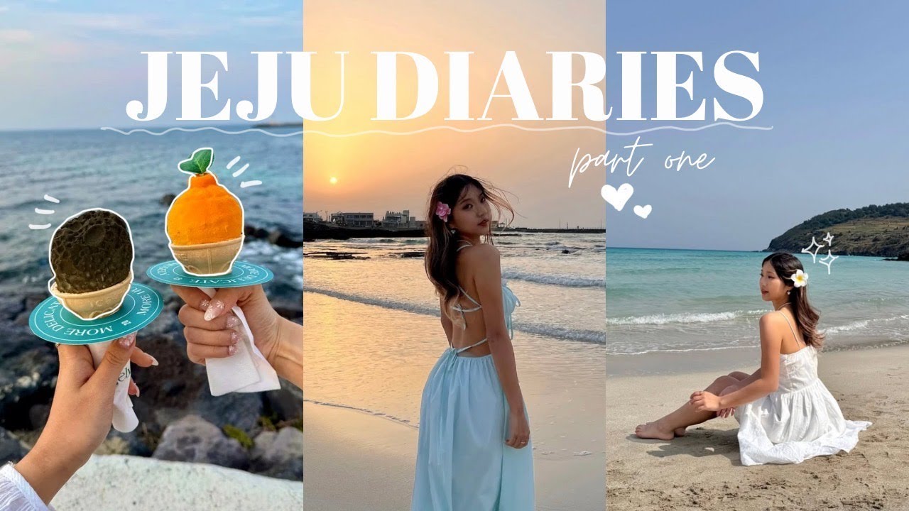 JEJU VLOG 🍊 first time in jeju, what i ate, udo island, london bagel museum, hallabong ice cream