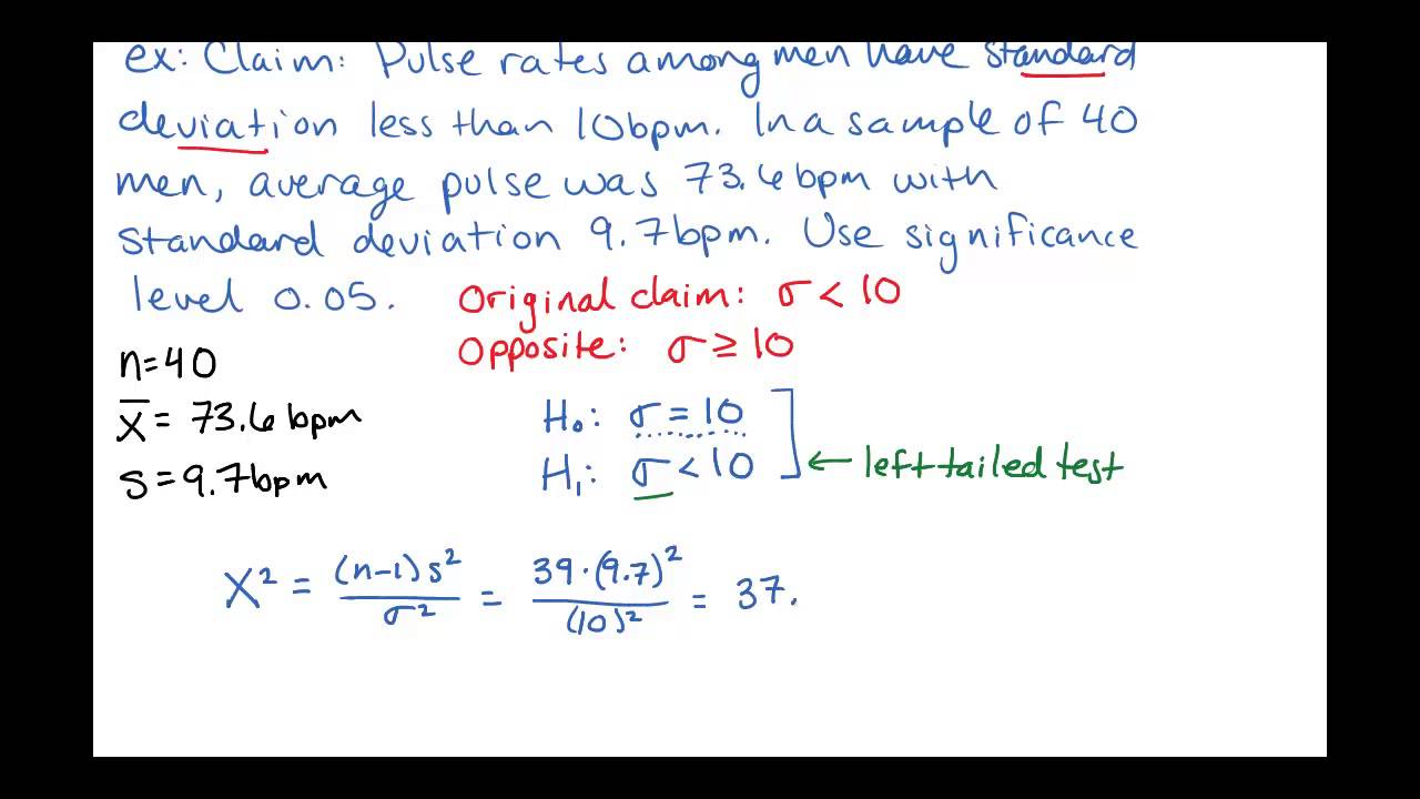 hypothesis testing standard deviation