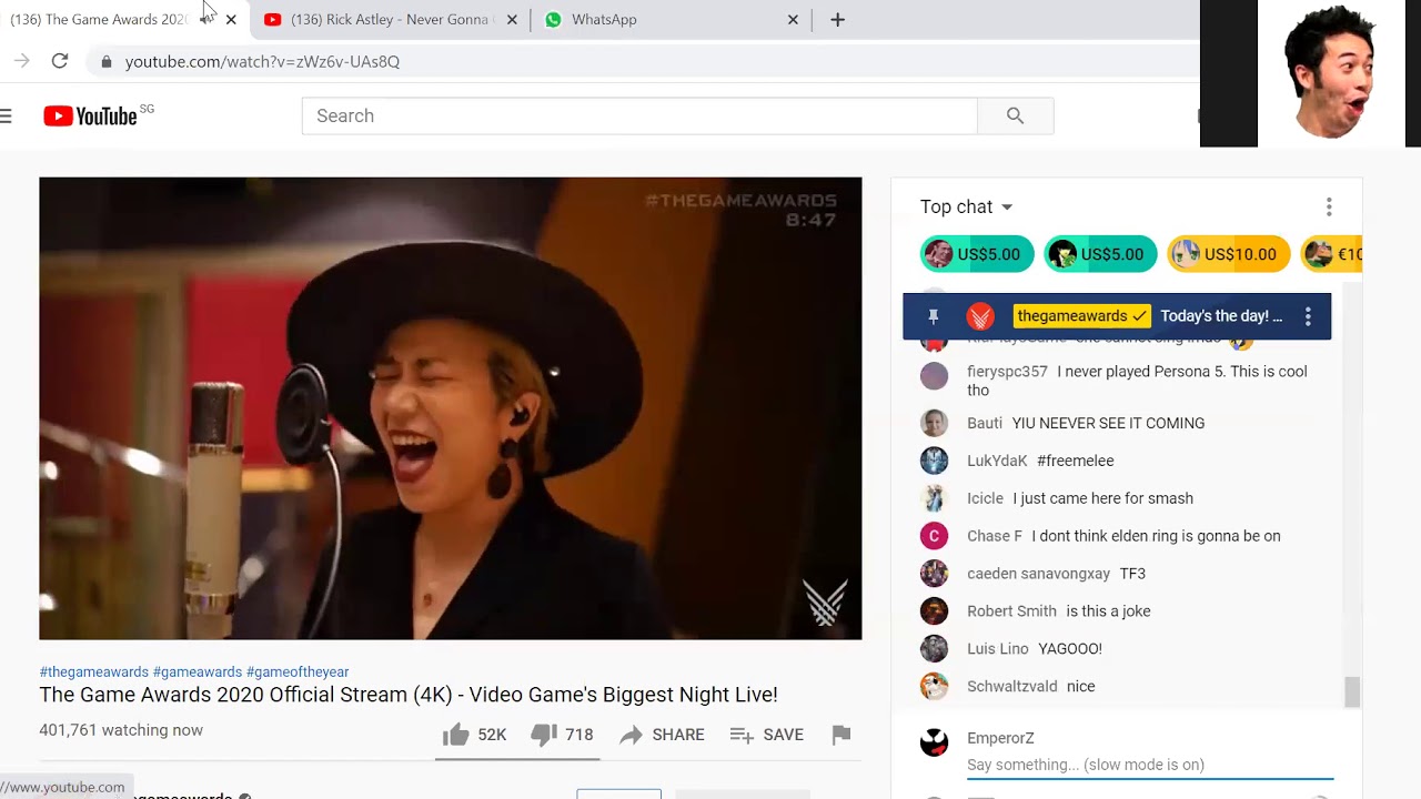 game awards 2020 reaction baby