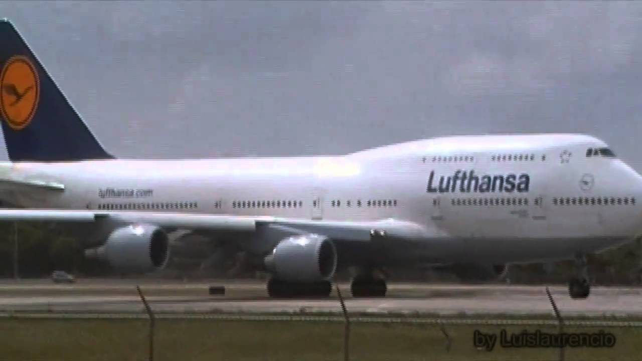 Lufthansa 747 Takeoff in Miami - YouTube