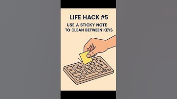 lifehack 5 - Use a sticky note to clean keyboard #shorts