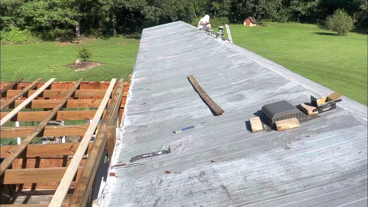 Mobile home leak. How to repair leaking trailer roof YouTube