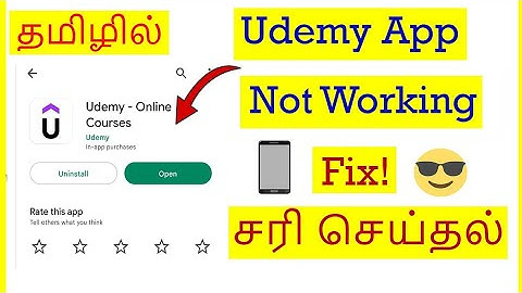 How to Fix Udemy  App Not Working Problem In Mobile Tamil | VividTech