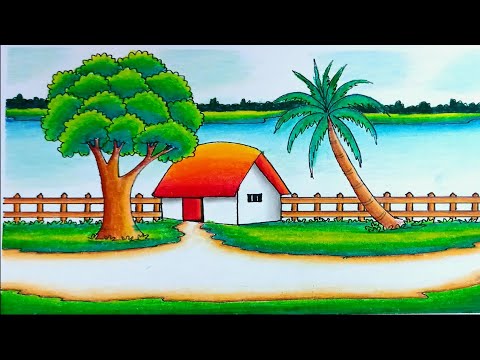 Village Life, Color Pencil,A4 landscape. : r/Art