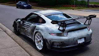 Porsche 911 GT3RS with BBi exhaust and crazy wrap