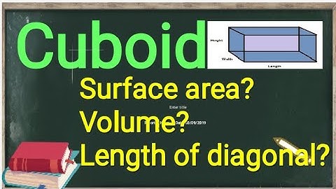 Cuboid area |volume| formula of cuboid |length of diagonal of cuboid