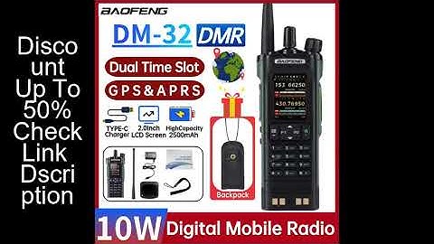 Baofeng Dm32 Uv Dmr Walkie Talkie Gps Aprs Text Sms 8W Programming Recording Wireless Scan Frequency