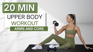 20 min UPPER BODY WORKOUT | With Dumbbells | Arms, Abs, Chest and Back