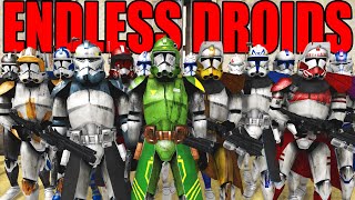 All CLONE COMMANDERS vs Endless Droid Army!? - Men of War: Star Wars Mod