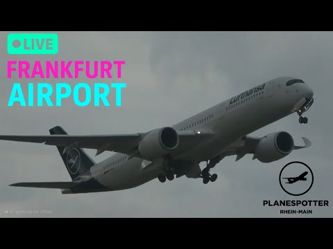 LIVE🔴 Planespotting Frankfurt Airport| Windy Landings & Takeoffs🌪☁️ | 25 Betrieb