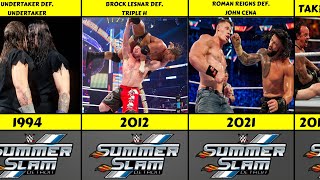 All WWE Summerslam Main Event Matches